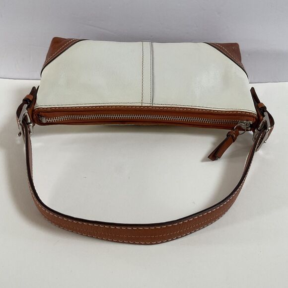 Coach Y2K Hamptons Soho Demi Cream & Brown Leather Baguette Shoulder Bag F11195 - Picture 9 of 14